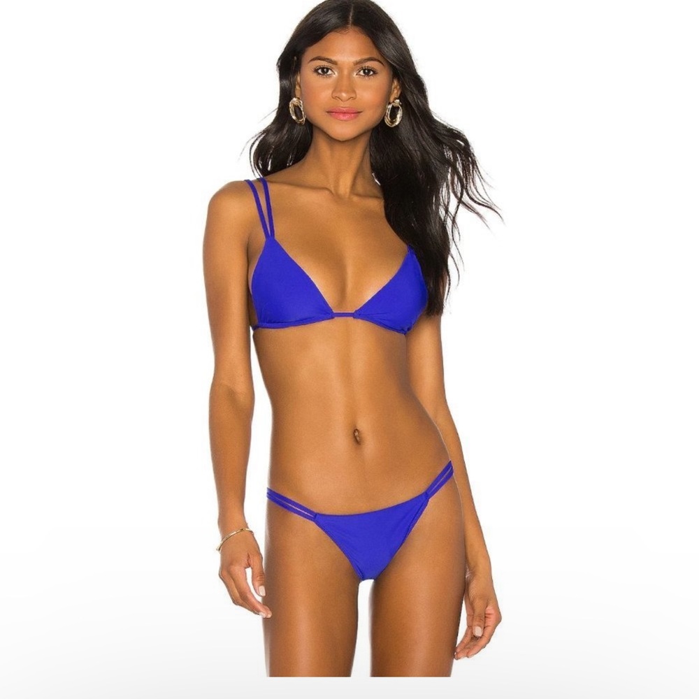 Revolve superdown Alisha Strappy Bikini Swimsuit Royal Blue Medium Revolve NWOT